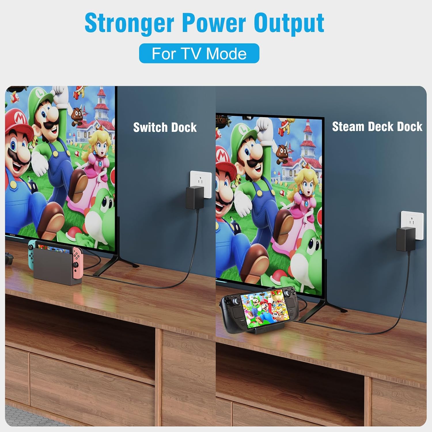 MARSDOCK 45W Charger for Nintendo Switch - 15V 2.6A AC Adapter Fast Charging with 5FT USB C Cord - Compatible with Switch Lite, OLED, Steam Deck - Support TV Mode - Image 5