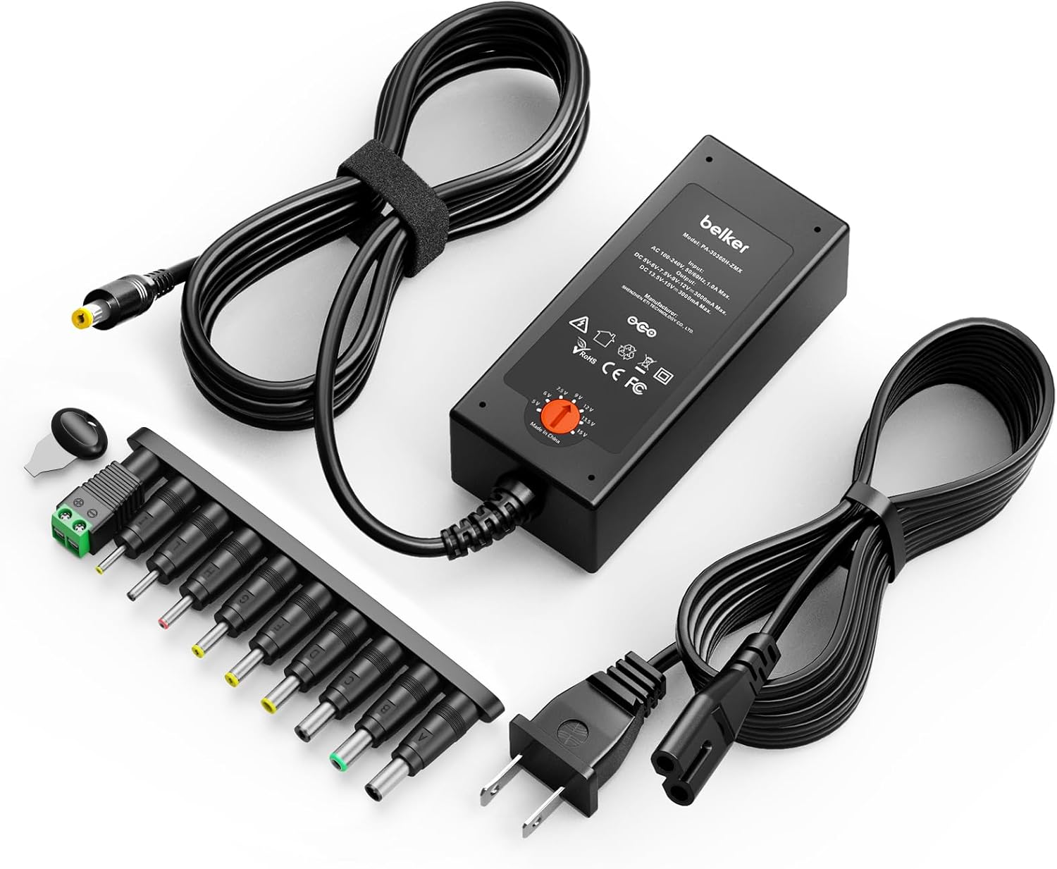 Belker 45W Universal 5V 6V 7.5V 9V 12V 13.5V 15V AC DC Adapter Power Supply for Household Eletronics LCD LED Strip Light Router HUB Speaker Smart Phone Tablet - Support Amps 0.5A 1A 2A 3A 3000mA Max. - Image 6