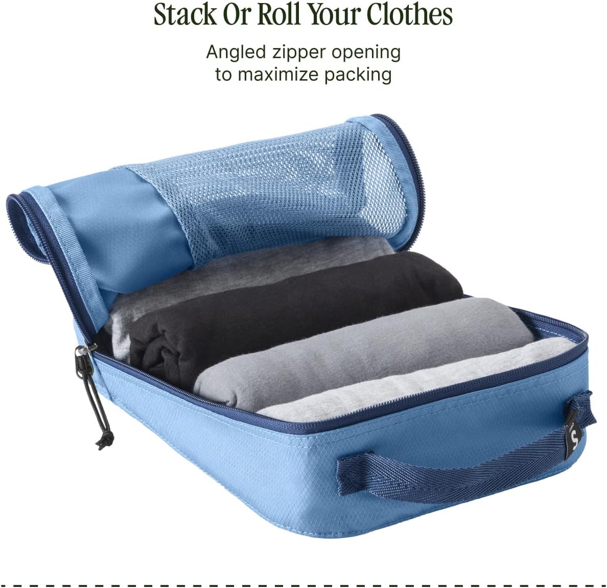 Eagle Creek Pack-It Reveal Cube - Lightweight Packing Cubes for Optimizing Luggage Space - Easy to Carry - Mesh Fabric - Water-Resistant - Easy Grab Zipper - Small - Blue Dawn - Image 5