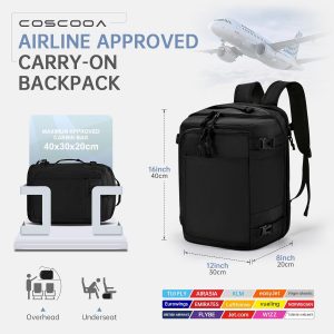 40x30x20cm Travel Bag, Expandable Carry on Backpack 30-35L, 40x30x25cm Travel Backpack Personal item Size Bag,15.6inch Laptop Backpack with Shoe Compartment and Wet Pockets,Mochila de Viaje