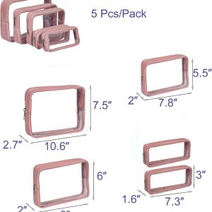 TSA Approved 5-Piece Diaper Bag Organizer Pouch Set Clear Waterproof TPU Kids Toiletry Storage Set Travel Packing Clutch Cube Bags for Baby Nursing