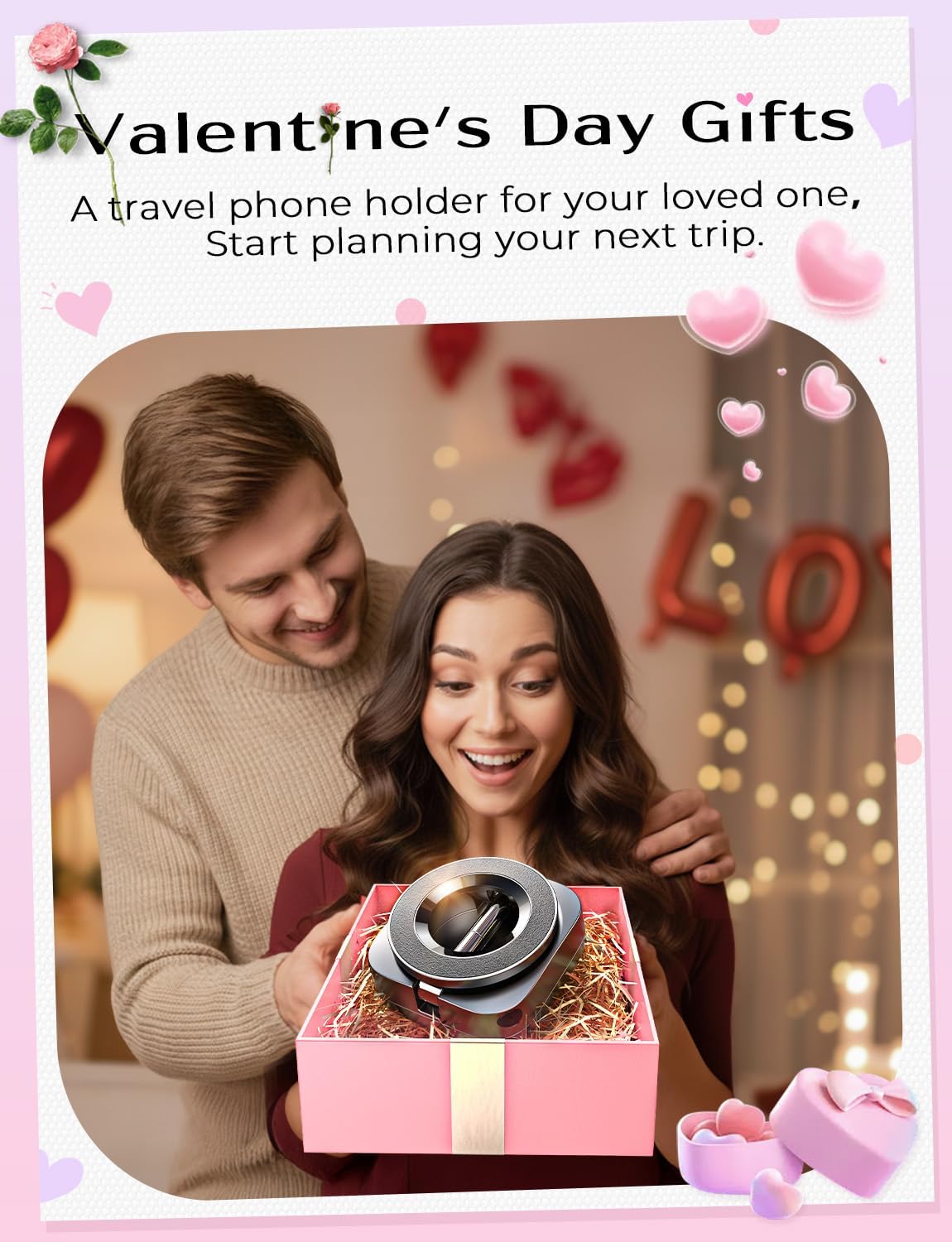 LISEN Airplane Travel Essentials Women Phone Holder Cool Stuff Gadgets for Mens 2026 Travel Valentines Day Gifts Him Cruise Must Haves Tripods Monopods Essentials Best MagSafe Phone Accessories - Image 6