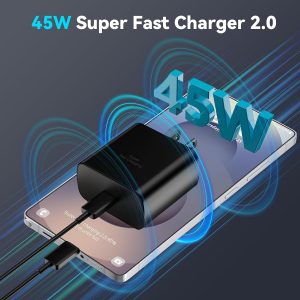 45W Super Fast Charger USB Type C Charger Cord 6.6FT with Android Phone Charger Fast Charging Block for Samsung Galaxy S25/S25 Ultra/S25+/S24 Ultra/S24/S24+/S23 Ultra/S23/S22/S20/S21/Note 20/Note 10