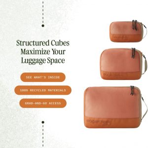 Eagle Creek Pack-It Reveal Cube Set – Packing Cubes for Compartmentalizing Luggage – Durable – Ultra-Lightweight – Water-Resistant – Easy Grab Zipper Pull – Mesh Windows – Mandarin – XS/S/M