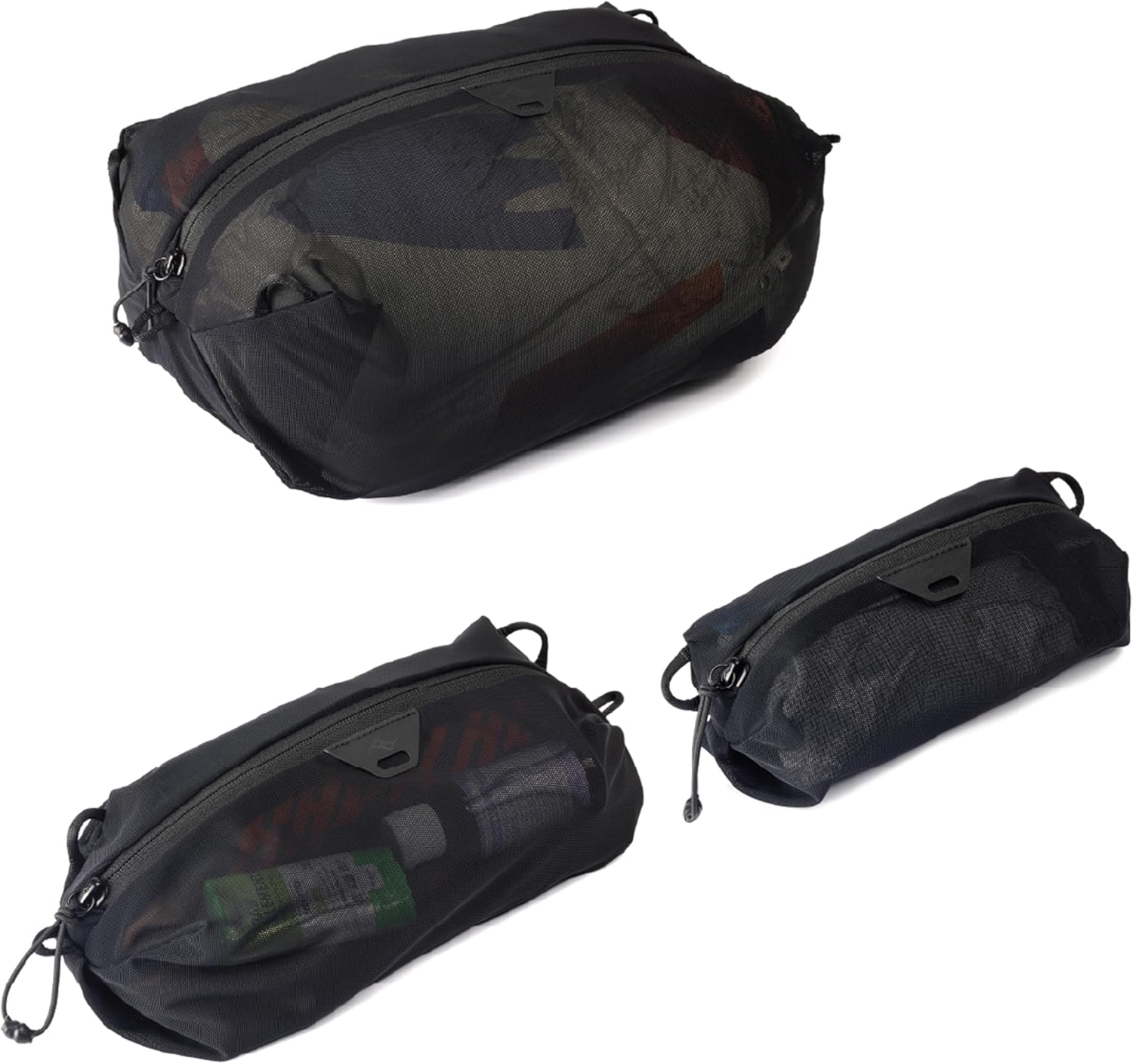 Peak Design Ultralight Packing Cube Bundle, Black, Stretchy Mesh Cubes with Strap Attachment Points and Luggage Pass Throughs, Zipper Opening, Travel Organizer for Men and Women, Sizes XXS, XS, S - Image 2