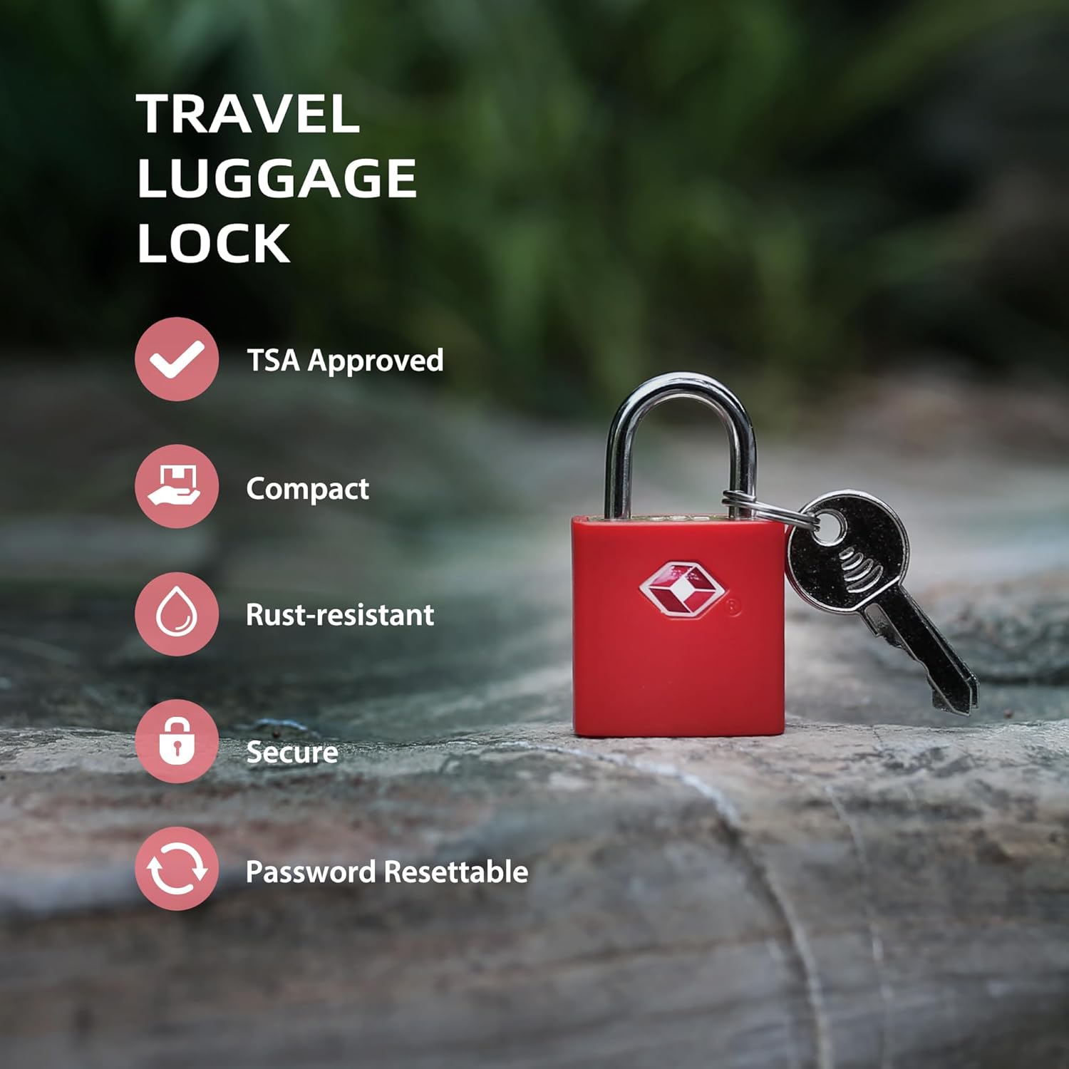 TSA Locks for Luggage with Key, Travel Luggage Locks TSA Approved 4 Pack, Small Padlock with Key, Same Keyed Mini Padlock for Suitcase, Backpack, Bag, Purse, Tent, Zipper, Tool Box (Red) - Image 3