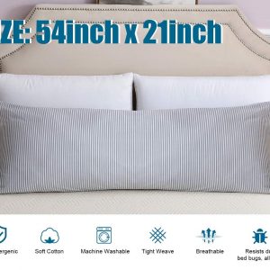Body Pillowcase with Zipper 21″X54″ Body Pillow Case Cover Prime Cotton Body Pillow Cover Replacement Long Body Pillow Case with Hidden Zipper