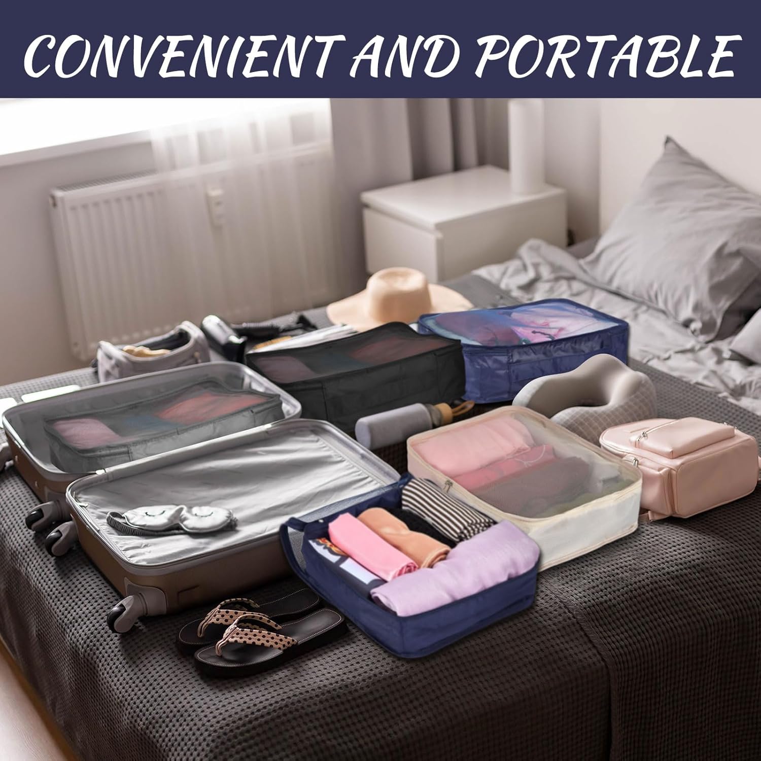 Silkfly 8 Pcs XL Packing Cube for Travel Luggage Organizer Suitcase High Capacity Large Packing Bag Bulk Reusable Mesh Travel Cube for Hiking Camping Accessory, 17.7 x 13 x 4.7 Inch(Multicolor) - Image 4