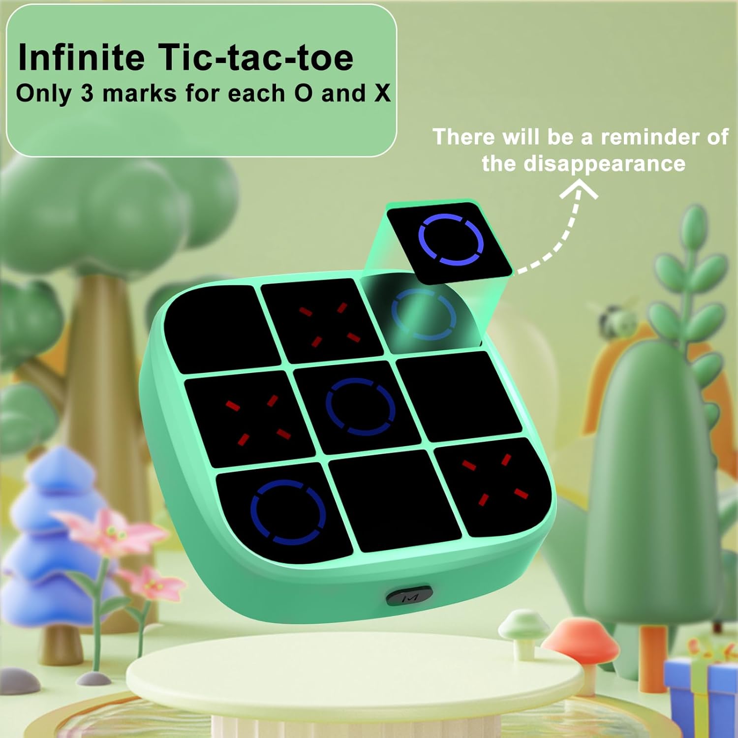 Tic-Tac-Toe Bolt Game, 4-in-1 Handheld Puzzle Games Console, Electronic Tic-Tac-Toe Game for Educational and Memory Growth, Portable Travel Games for Car Ride, Board Games for Kids and Adults (Cyan) - Image 5