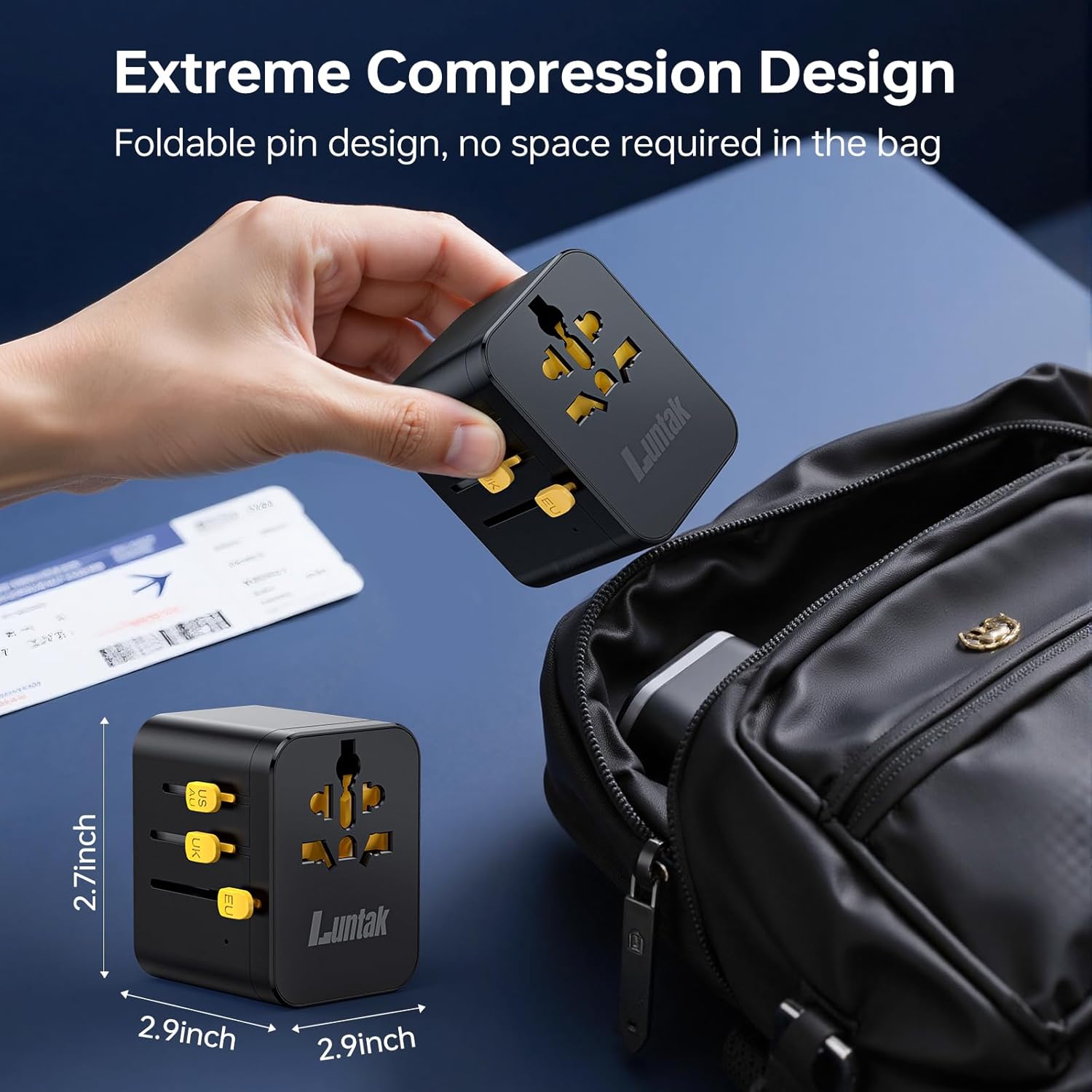Universal Travel Adapter Worldwide,International Power Adapter with 2 USB-A&2 USB-C&1 AC Outlet,All in One European Travel Plug Adapter for EU/UK/US/AU Over 200+ Country/Region(Type A/C/G/I)-Black - Image 8