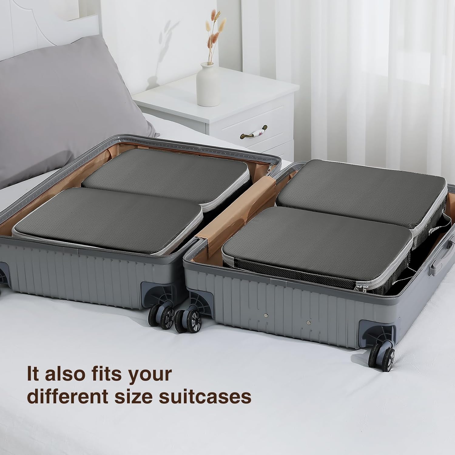 DIMJ Clothes Storage Bag 6 Pack, 19L Compression Storage Bags for Blanket, Sweater, Jacket, Closet, Sheet Storage Organizer with Window Handle, Compression Packing Cubes Space Saver Bags with Zipper - Image 3