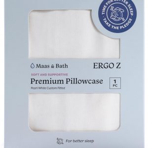 MAAS & BATH Ergo Z Pillowcase – Premium Breathable Pillow Case for Quality Sleep, Made with Machine Washable Non-Peeling Cotton Fabric, Easy-Open Hidden Zipper, Non-Toxic & Odorless