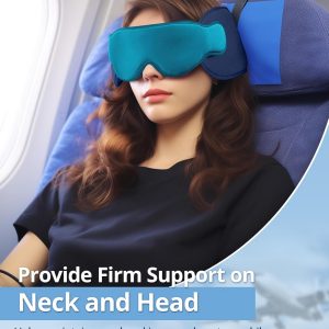Inspireyes Travel Pillows for Airplanes, 360° Head Support for Long Flight, Soft Airplane Pillow with 3D Eye Mask for Sleeping, Stop Bobblehead, Airplane Headrest Gadgets, Dark Grey
