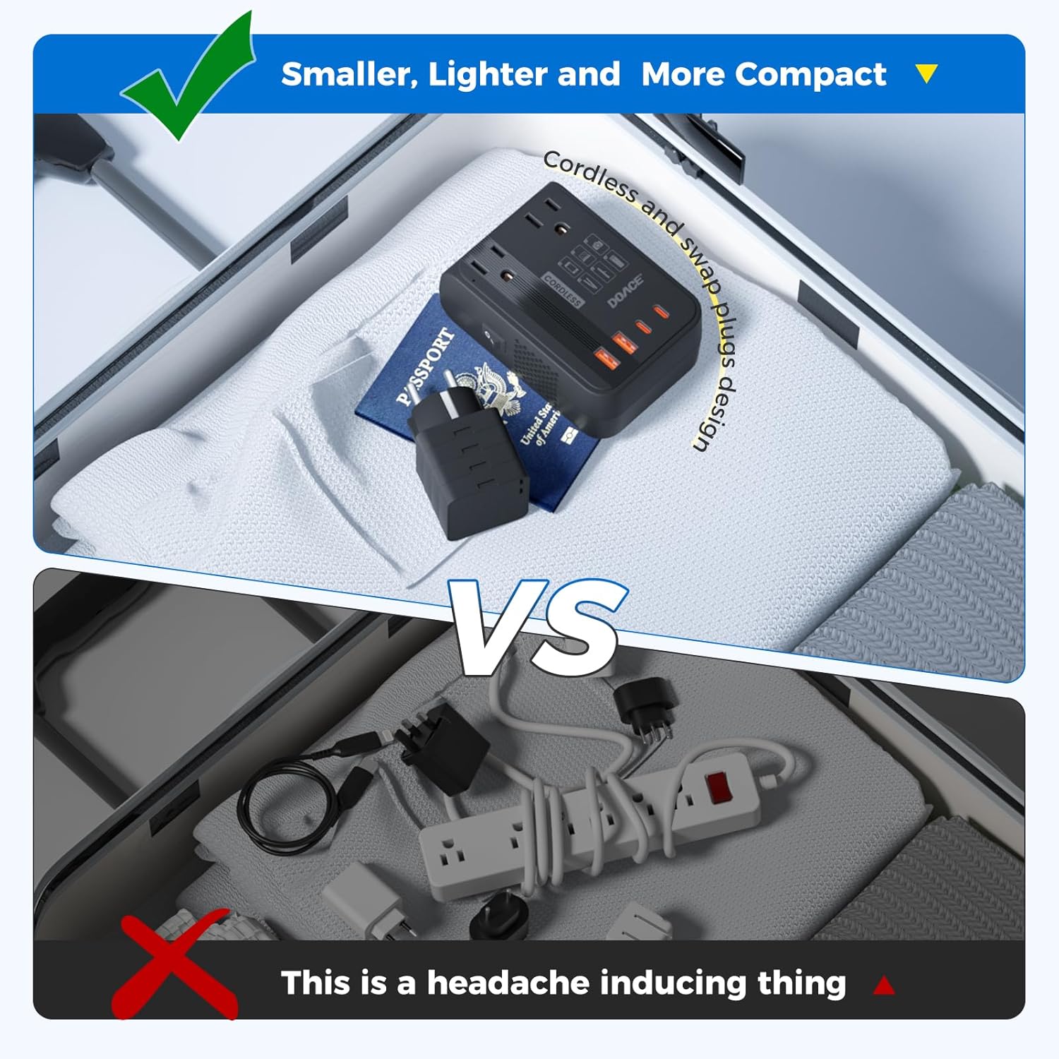 DOACE 350W Voltage Converter US to Europe - 220V to 110V Converter for European Travel, Power Converter Adapter Combo with PD Chargers for Hair Straightener Shaver Toothbrush CPAP Laptop Camera Phone - Image 9