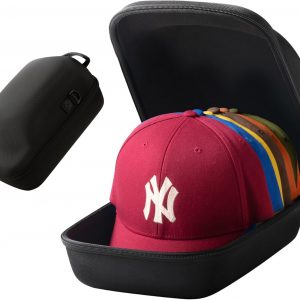 Ozueccr Hard Hat Travel Case – Storage for Baseball Caps with Carrying Handle and Adjustable Shoulder Strap, Hat Organizer Protects up to 6 Hats, for Travel and Home Storage (Black)