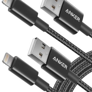 Anker 6 ft Premium Double-Braided Nylon Lightning Cable, Apple MFi Certified for iPhone Chargers, iPhone X/8/8 Plus/7/7 Plus/6/6 Plus/5s, iPad, iPad mini, and More (Black)