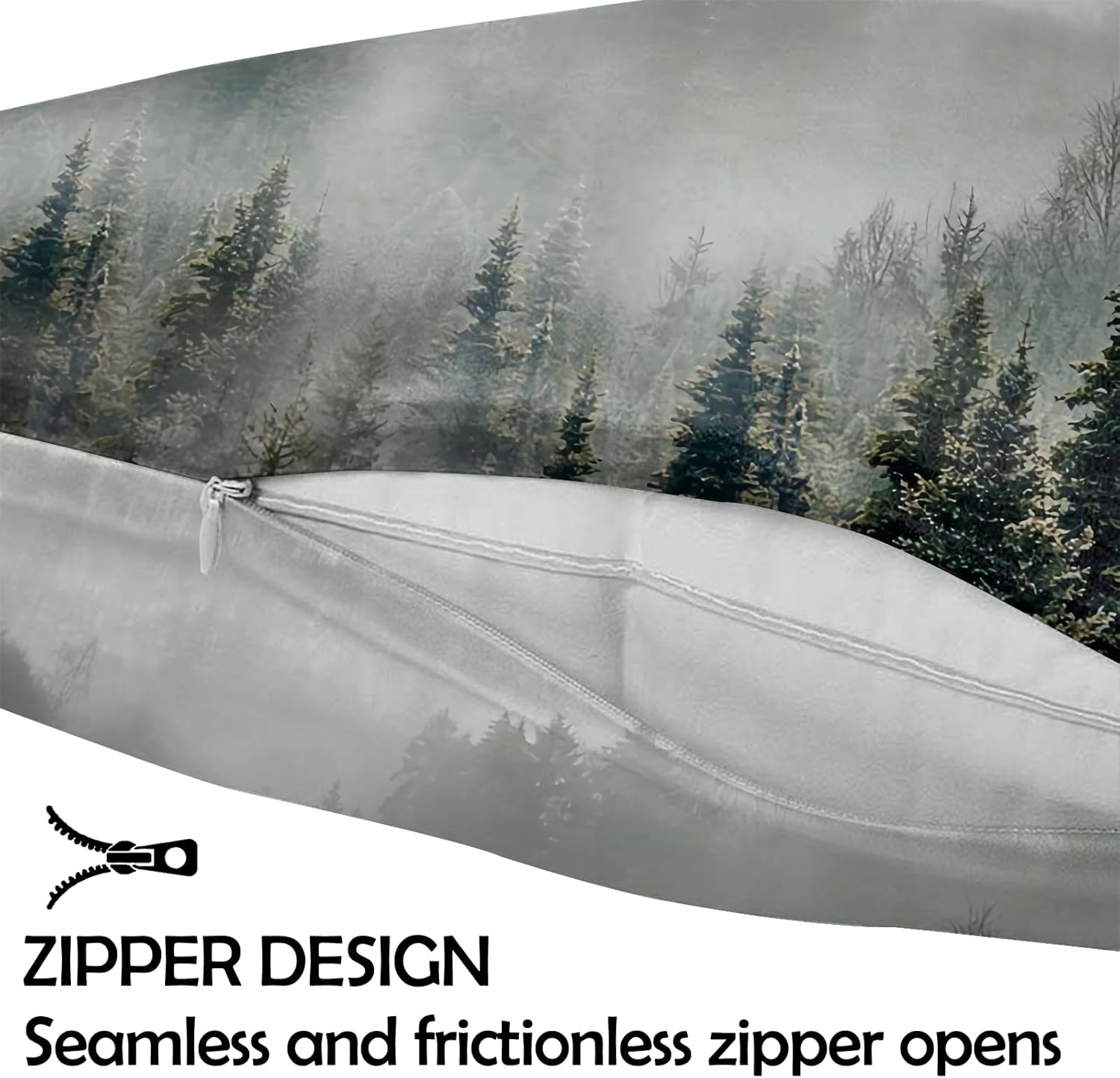 GABraden Cotton Pillowcase 2PCS, Floral Print Pattern Pillow Cover Set with Hidden Zipper,Comfortable Fabric, Lightweight and Breathable,Standard Size 20"X 26" (Mountain-08) - Image 4