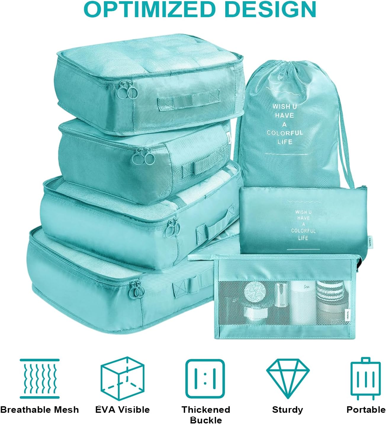 11 Set Packing Cubes for Travel,Gifts for Women Mom,Anti-Tearing Suitcase Organizer for Luggage with Shoe & Hanging Toiletry Bag, Toiletries Travel Bottles, 3 Portable Toothbrush Cases - Image 5