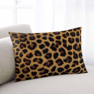 Leopard Print Pillowcase 20×26 Inch – Standard Animal Print Brown Black Soft Brushed Microfiber Pillow Covers with Hidden Zipper Closure Bed Pillow Shams for Bedroom Sofa Car, 1pcs