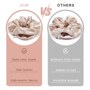 Pocket Scrunchies Hair Ties with Hidden Zipper Stash Scrunchy Ponytail Holder Secret Compartment Items