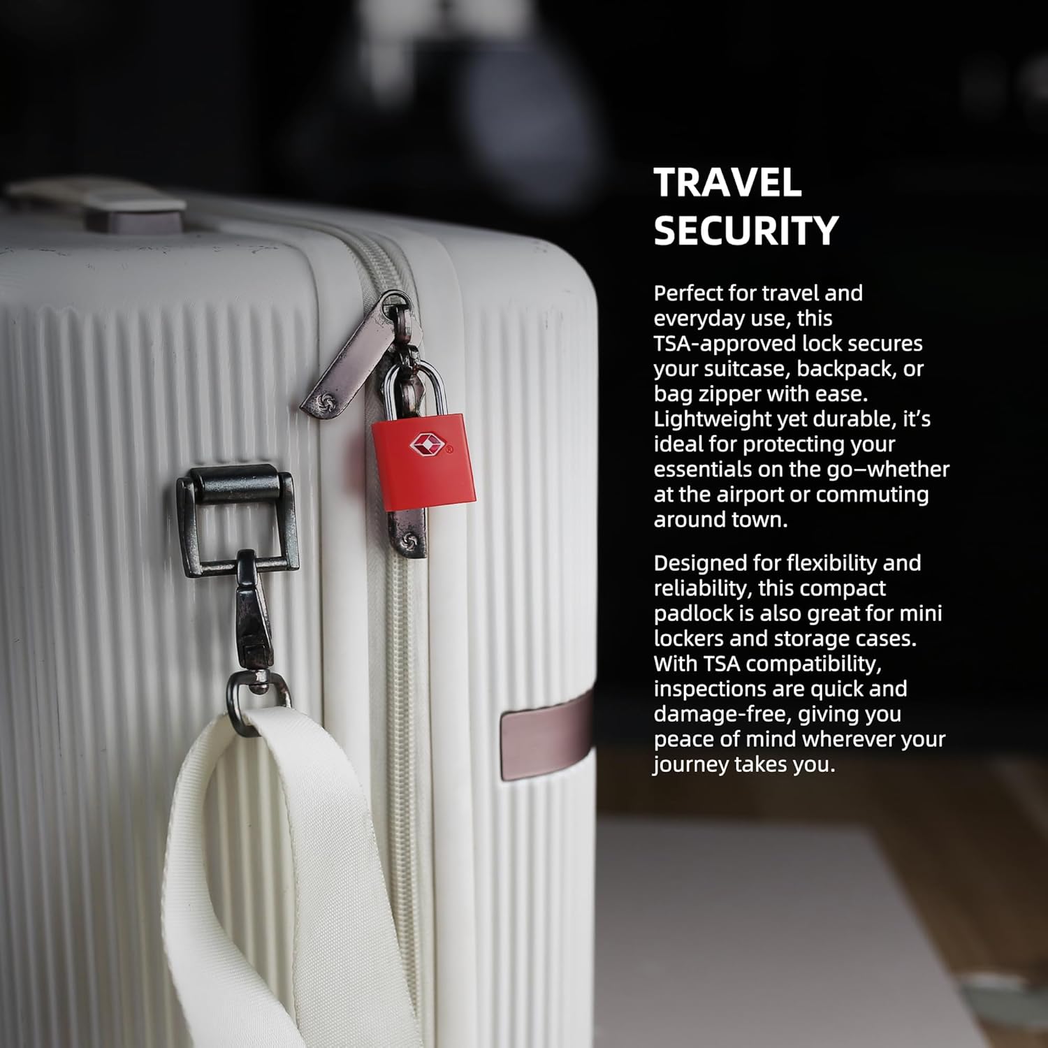 TSA Locks for Luggage with Key, Travel Luggage Locks TSA Approved 4 Pack, Small Padlock with Key, Same Keyed Mini Padlock for Suitcase, Backpack, Bag, Purse, Tent, Zipper, Tool Box (Red) - Image 5