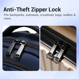 20 PCS Zipper Clips Anti Theft & Zipper Pull Replacement Set，Zipper Locks for Luggage Suitcase, Backpacks, Crossbody Bags, Purses, Keys, Travel, Camping (Black)