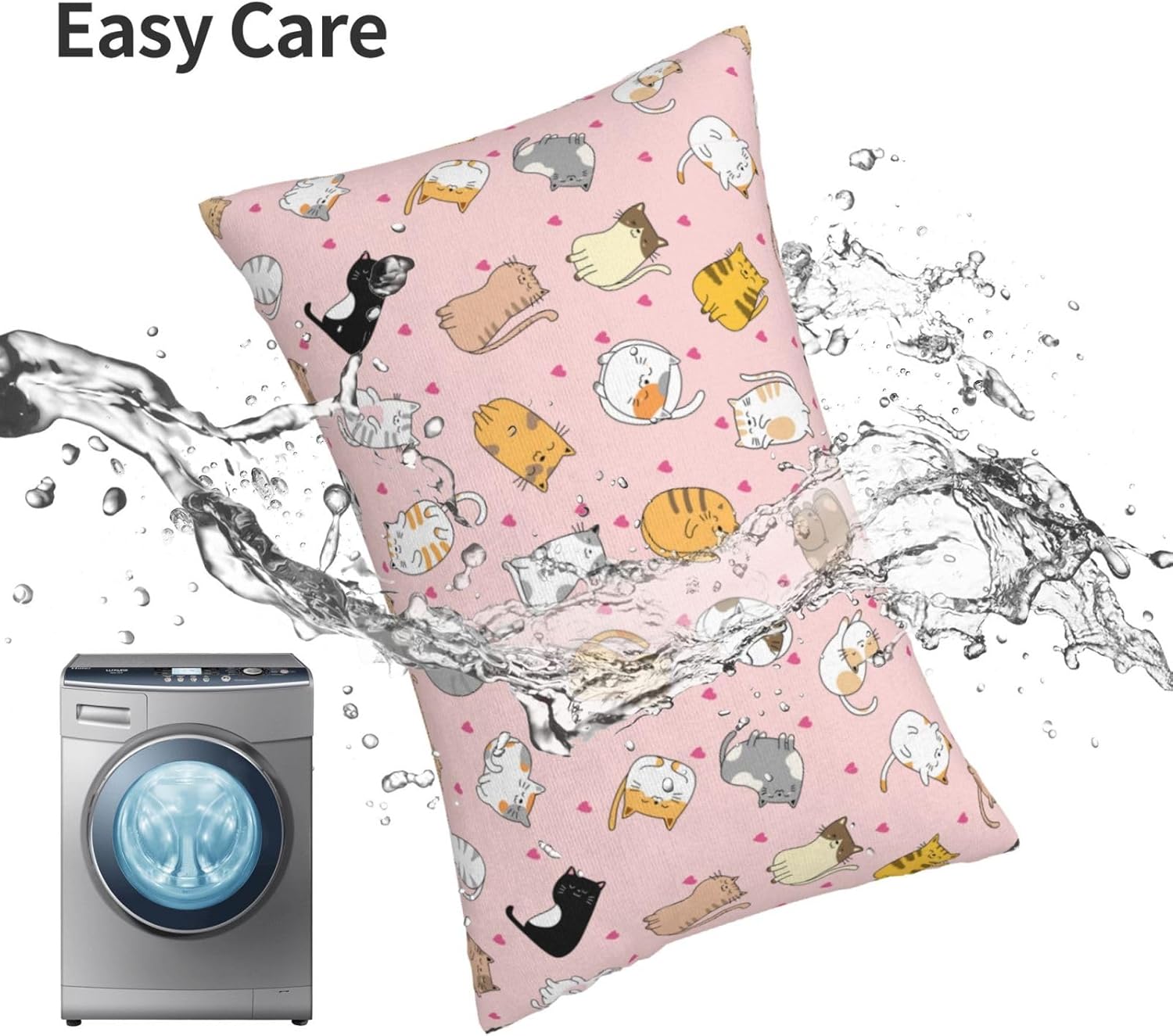 Zminciu Cute Cat Pillow Cover 16"x24" Inch Bed Pillow Pillowcases with Hidden Zipper Lumbar Pillow Case Cushion Queen Size Standard Soft Breathable Rectangular Pillow Covers,for Sofa Couch Bed Decor - Image 7