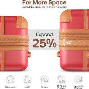 Luggage Sets 3 Piece, Expandable 100% PC Hardshell Suitcase with Spinner Wheels, 20in Suitcase Set with TSA Lock for Women, Carry On Luggage with Travel Backpack