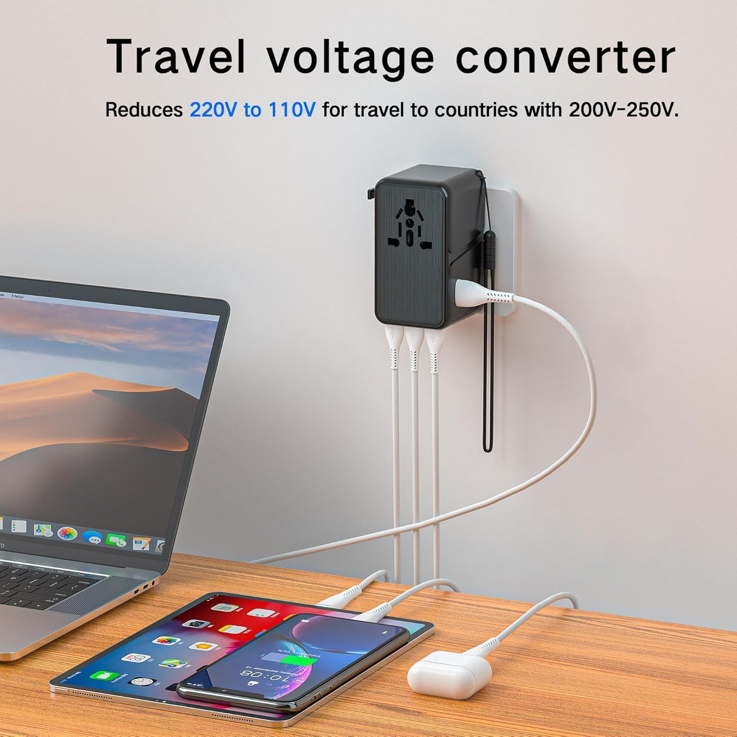 Travelconverter Adapter Voltage Converter That Steps Down 220 Volts to 110 Volts for use in Over 200 Countries,Including The U.S., U.K., Europe, and Australia - Image 6