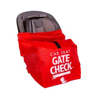 J.L. Childress Gate Check Bag for Car Seats – Travel Bag for Airplane, Fits All Baby & Infant Car Seats, Airport Accessories for Gate Check, Flying Essentials, AirTag Compatible – Red