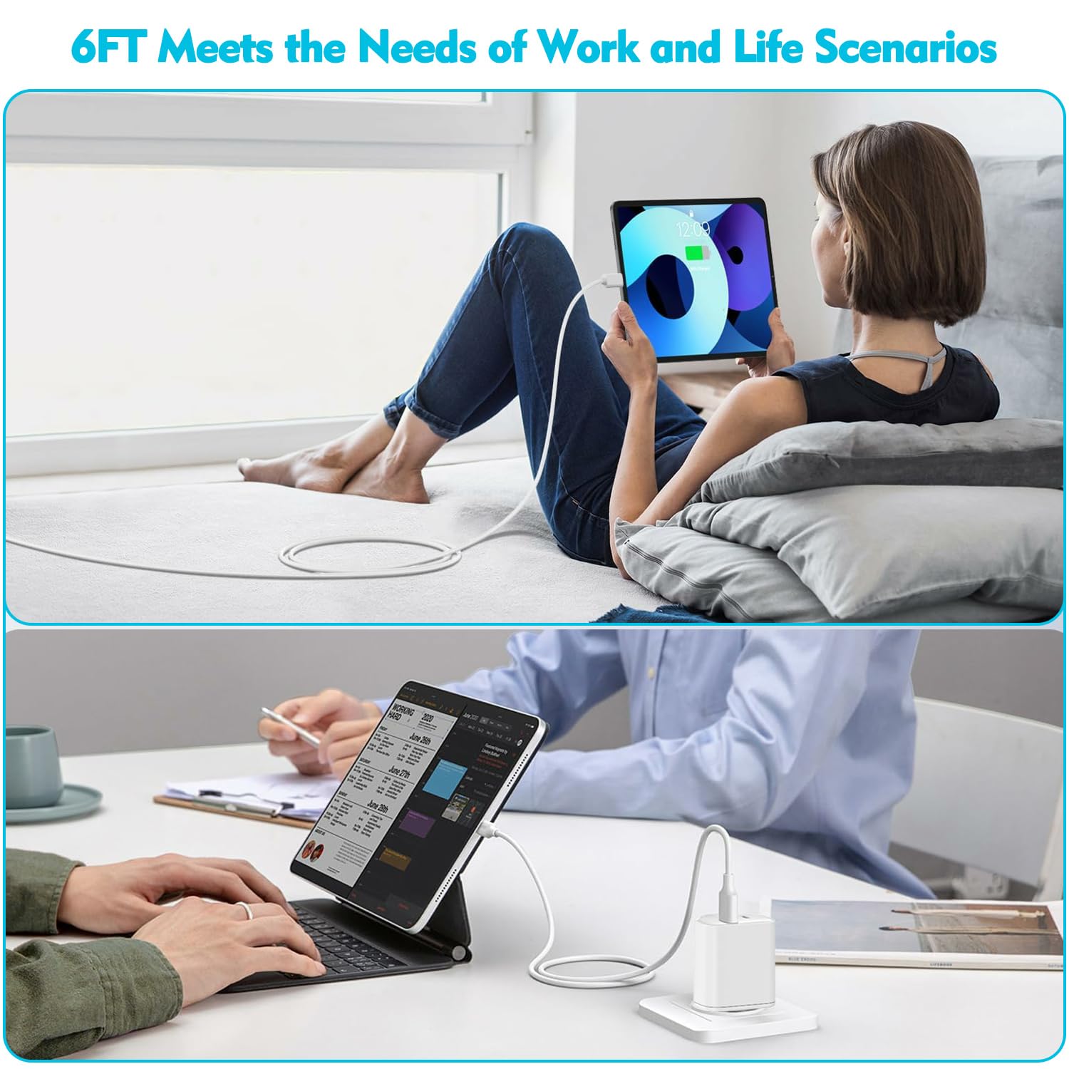 45W Apple USB C Charger Fast Charging for iPhone 17/16/15, 2Pack 6FT USB C to C Cable Cord Quick iPhone Charger Block for Apple 17/17 Pro/17 Pro Max/Air/16/16 Pro/16 Pro Max/16 Plus/15/15 Pro Max/iPad - Image 7