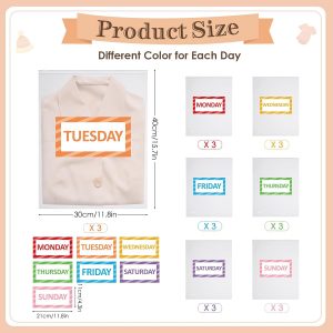 Packing Cubes Kids and Baby Travel Organizer Pouches, Suitcases and Luggage Travel Bags for Boys and Girls Summer Camp, Cruise, and Family Vacations, Days of Week