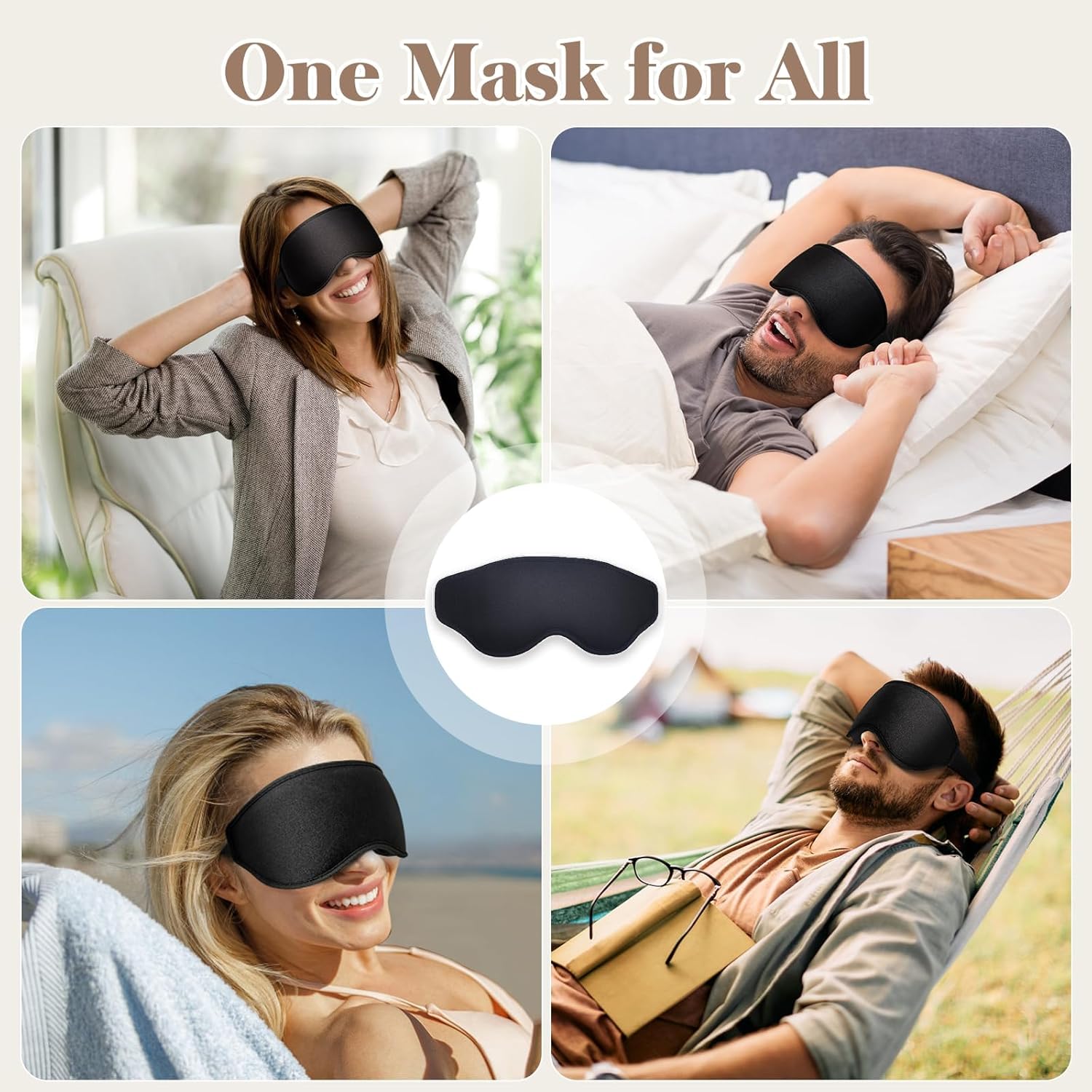 3D Eye Mask Sleep Mask for Men & Women, 100% Pressure-Free & Light Block-Out Eye Mask for Sleep with Easy Adjustable Strap, Night Eye Cover for Travel, Black - Image 8