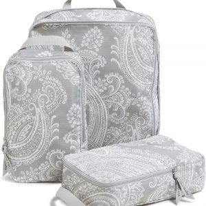 Compression Packing Cube 3-Piece Set, Cloud Gray Paisley, One Size