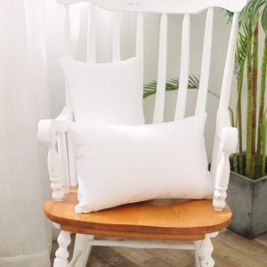 NATUS WEAVER White Pillow Cases Faux Linen Lumbar Decorative Throw Cushion Cover Pillowcase with Smooth Hidden Zipper for Bed Sofa 12″ x 20″ 2 Piece