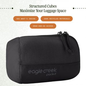 Eagle Creek Pack-It Reveal Cube – Lightweight Packing Cubes for Optimizing Luggage Space – Easy to Carry – Mesh Fabric – Water-Resistant – Easy Grab Zipper – X-Small – Black