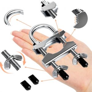 Portable Door Lock for Travel, Heavy Duty Security Lock for Outward Opening Doors, Adjustable Stainless Steel Safety Device for Hotel Room/Home/Apartmen
