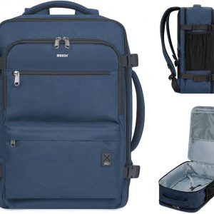 WANDF Travel Backpack For Spirit Airlines Personal Item Bag 18x14x8 with Wet Pocket, 17 Inch Laptop Backpack for Men Women（Navy Blue）