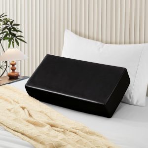 P Pothuiny Black Cube Pillowcase, Smooth Satin Pillowcase with Hidden Zipper, 24″x12″x5.5″ (ONLY Case)