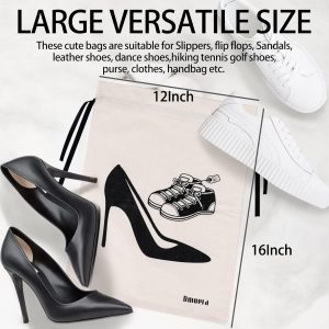 4 Pack Shoe Bags for Travel Women, Heavy Duty Suitcase Organizer Bags Set, Shoe Travel Bags for Packing, Travel Shoe Bags for Packing,Packing Bags for Suitcases, Shoe Bag for Commute