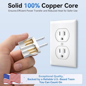 European to US Plug Adapter, Unidapt EU to US Adapters, Europe to USA Plug Adaptor, 220V to 110V Plug Pin Converter, Travel Adapters European to American, Canada, Mexico, Type A, 2-Pack