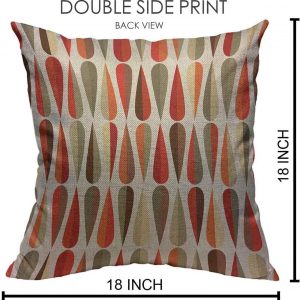 Throw Pillow Cover Abstract Colorful Drop Shapes Cotton Linen Square Pillowcases Mid-Century Modern Style Retro Various Tone Repeating Geometric Modern Cushion Cover Home Decor 18 X 18 Inch