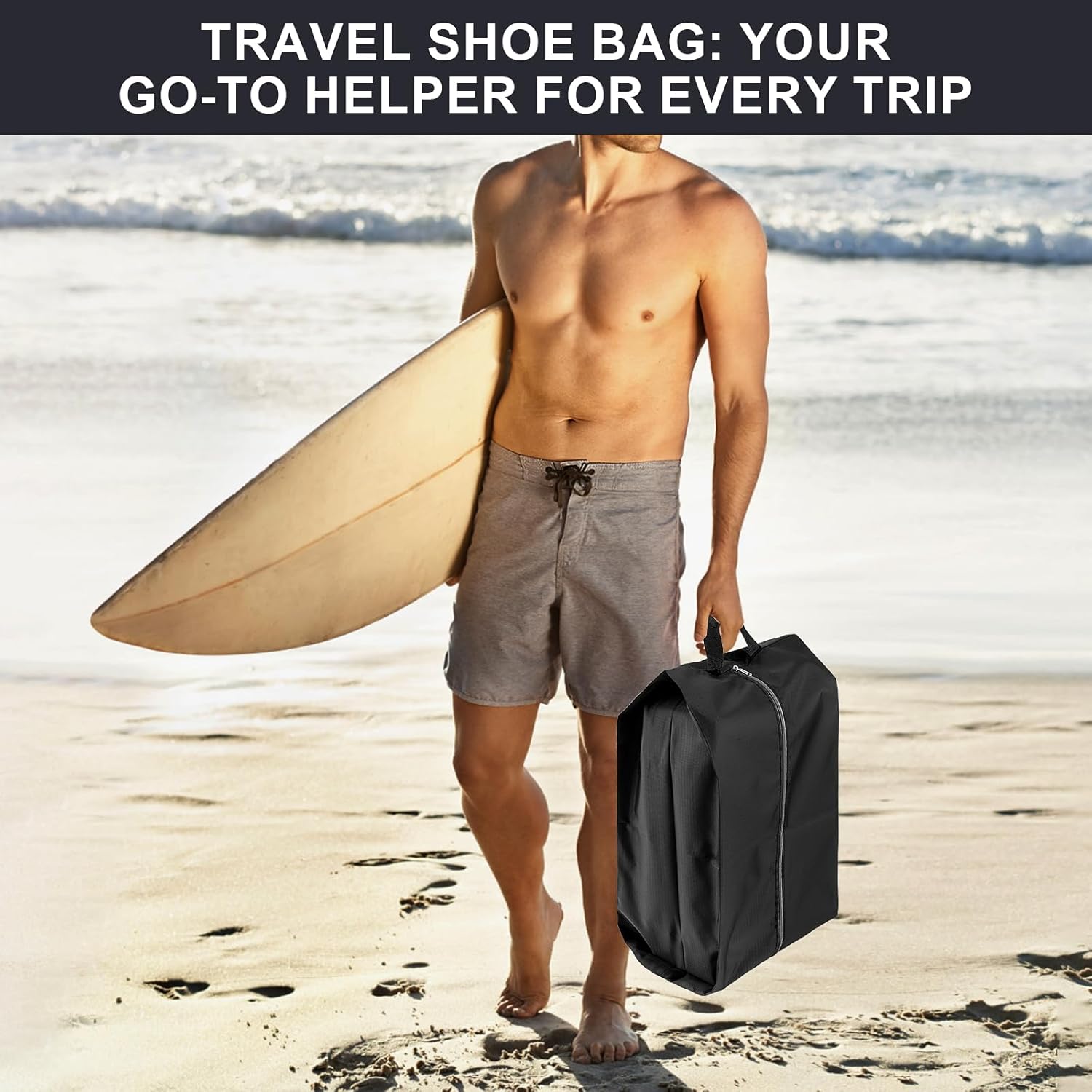 Shoe Bags for Travel, 4 Pack Extra Durable Travel Shoe Bags for Storage and Packing, Reusable Water-proof Shoe Bag with Smooth Zipper, Portable Travel Essentials - Image 7