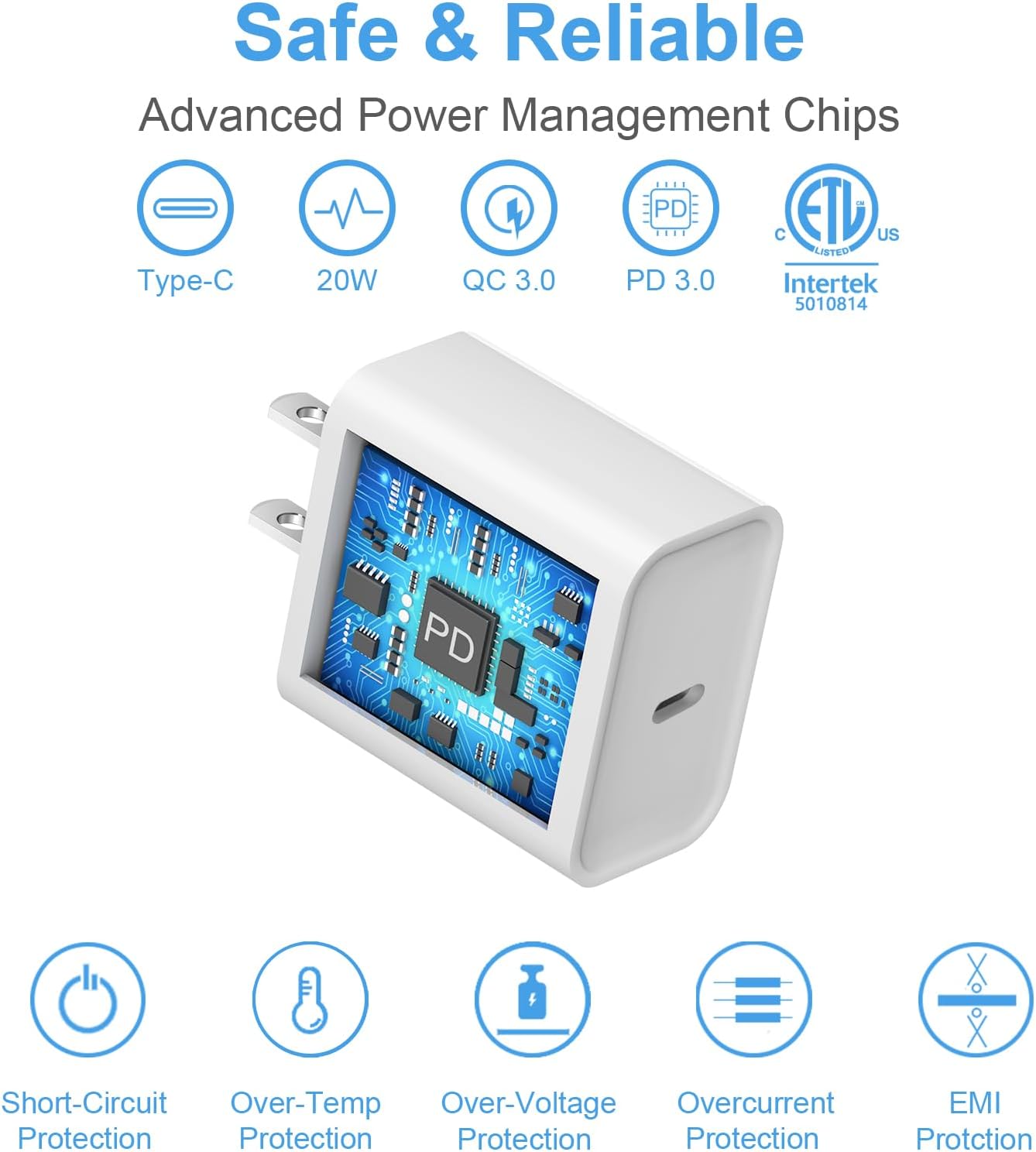 iPhone 17 16 15 Charger Fast Charging 3+3Pack 20W USB C Wall Charger with 6FT Fast Charging Cable Compatible with iPhone 17/17 Air/17 Pro/17 Pro Max/iPhone 16/15 Series, iPad Pro/AirPods - Image 5