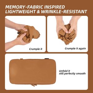 Compression Packing Cubes for Travel, 4 Piece Lightweight Packing Cubes Set for Suitcases and Backpacks, Space-Saving Organizer for Clothes (Light Brown, 4 Pack)