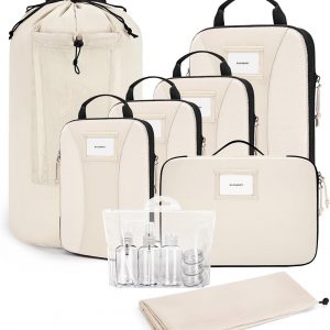 BAGSMART Compression Packing Cubes, 6 PCS Packing Cubes for Suitcases, Travel Bags Organizer for Luggage, Lightweight Packing Cube for Travel Essentials