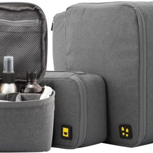 LEVEL8 4 Set Packing Cubes Travel Luggage Packing Organizers – Grey