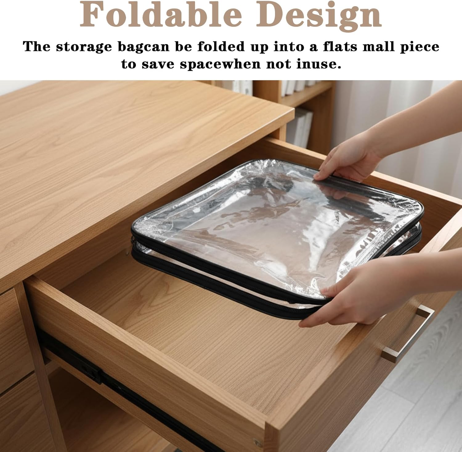 6 Pack Large Clear Travel Packing Cube, See-Through PVC Organizer, Vinyl Zippered Storage Bags Multipurpose Pouch with Handle for Suitcase Pants, Cashmere, Sweaters Shirts Dress Storage - Image 6