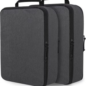 Extra Large Compression Packing Cubes for Travel Essentials, 2 Set Expandable Travel Cubes for Packing Compression Bags Luggage Suitcase Organizer, Black