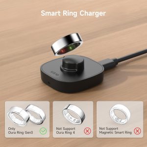Compatible with Oura Ring Gen3 – Size 10 – Smart Ring Charger Portable Charging Dock with USB-C Cable